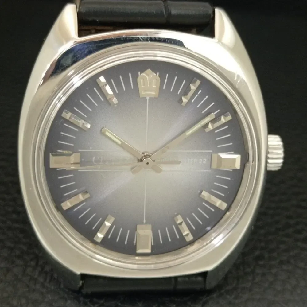 Vintage 1971 Citizen Manual Wound Mens Silver Watch & Gray accents